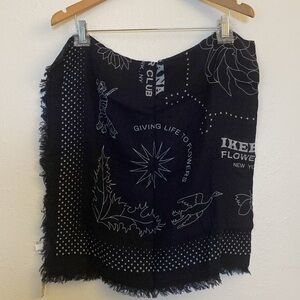 NWT Madewell Ikebana Flower Club Square Scarf Navy